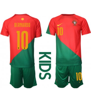 Portugal Bernardo Silva #10 Replica Home Stadium Kit for Kids World Cup 2022 Short Sleeve (+ pants)